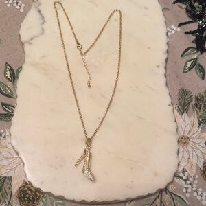Gold High Heel Swarovski Crystal Pendant Necklace